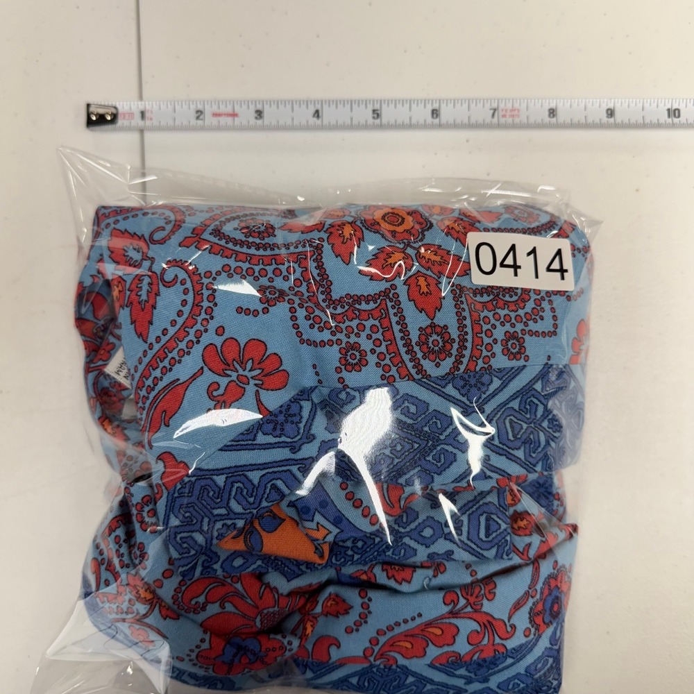 Signature by Robbie Bee Blue Orange Paisley Floral Kimono Sleeve Mini Dress XL - Picture 9 of 13